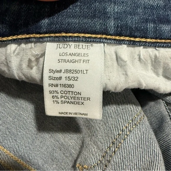 Judy Blue Straight Fit Jeans Size 15 / 32 Medium Wash JB82501LT - Picture 4 of 5